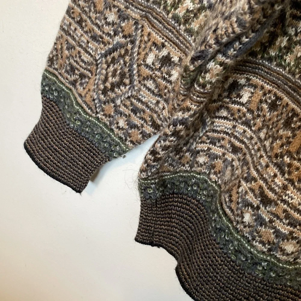 BOTTO Italian wool alpaca blend multi color long sleeve sweater XL - Picture 5 of 15